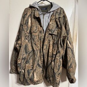 Faded Glory 3X (54-56) Camouflage Hunting-style Jacket w/Gray Hood